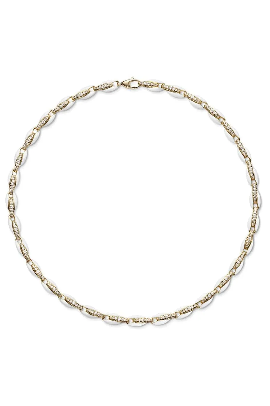 Ada White Enamel Necklace