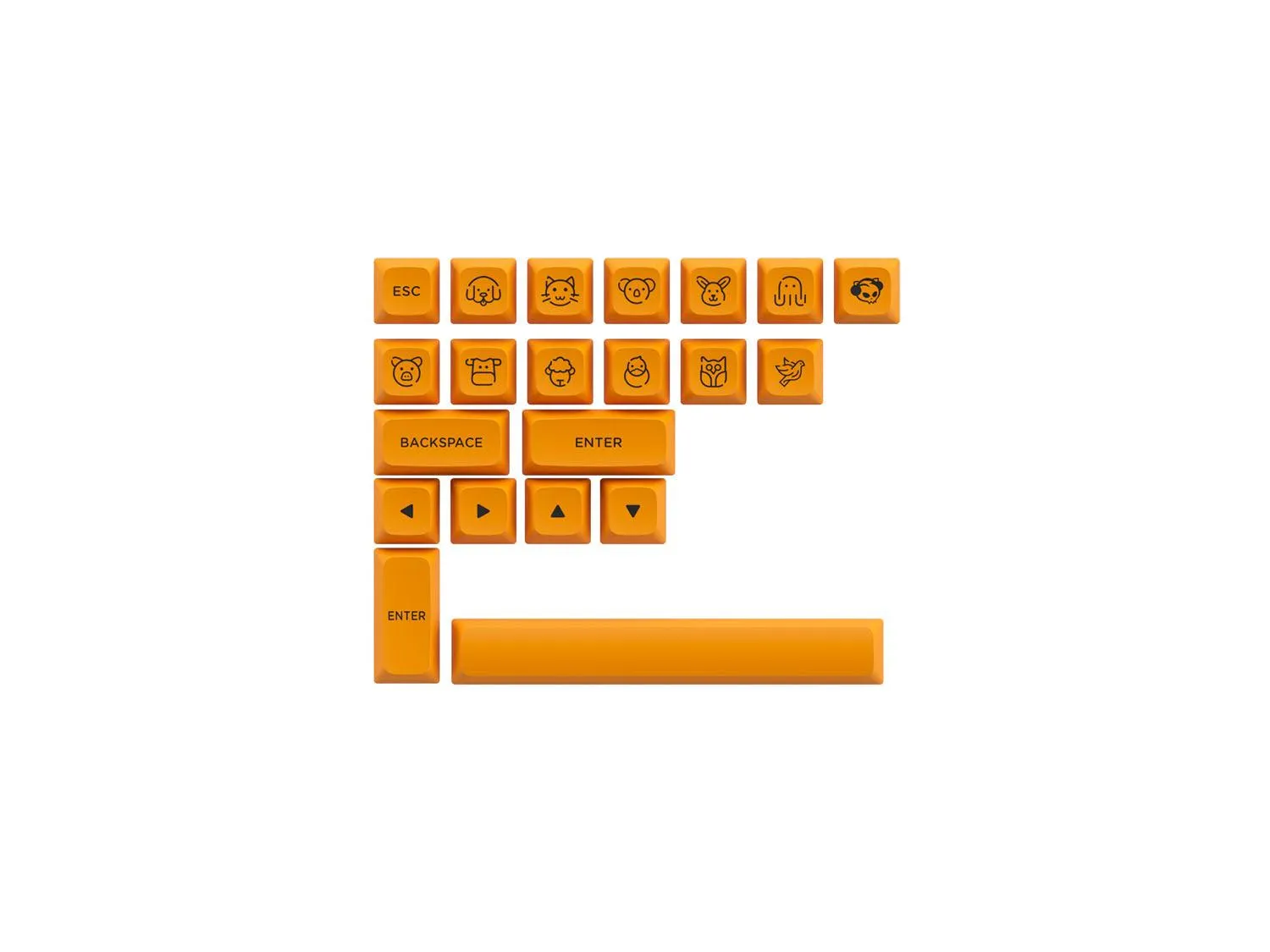 Akko Carbon Retro PBT Keycaps Set ASA Low Profile 155 Keys