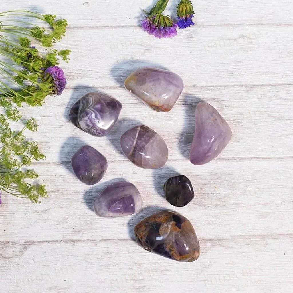 Amethyst Crystal Healing Tumble Stone Set | Stone of Protection