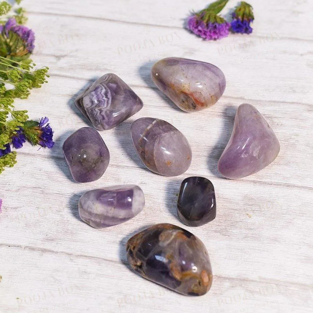 Amethyst Crystal Healing Tumble Stone Set | Stone of Protection