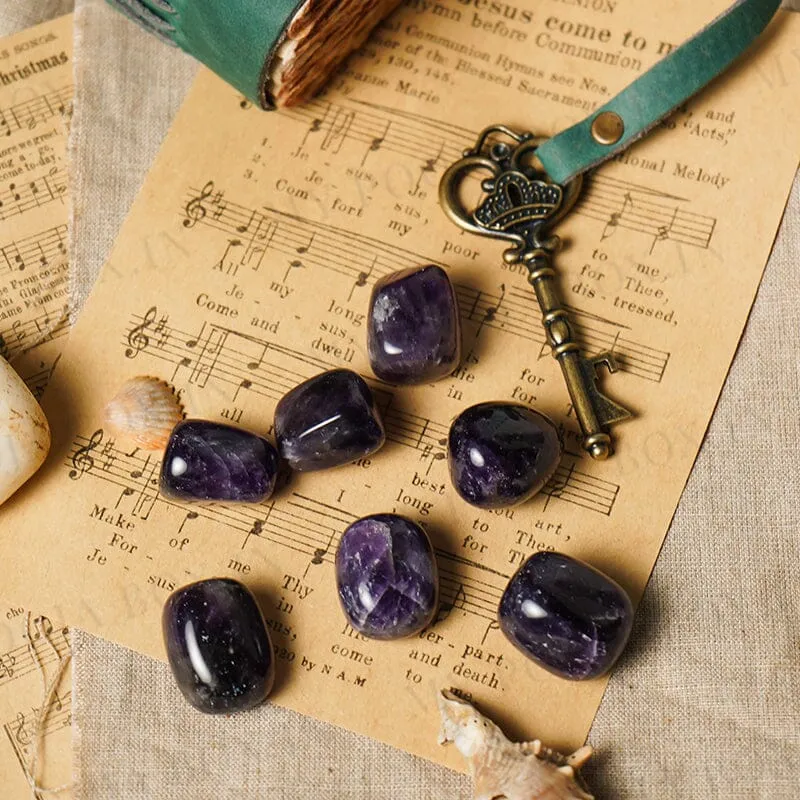 Amethyst Crystal Healing Tumble Stone Set | Stone of Protection