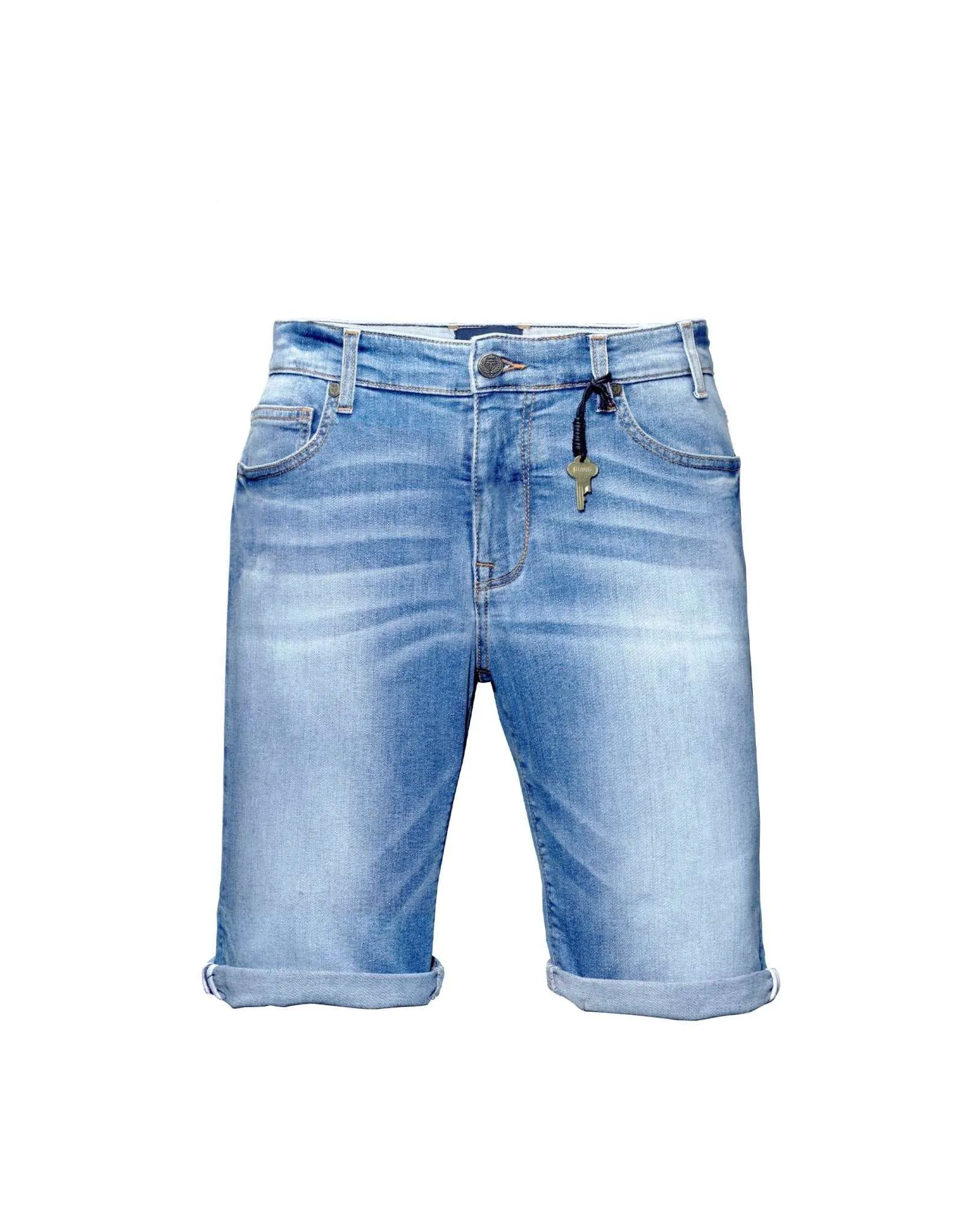 Bermuda slim en jean délavé