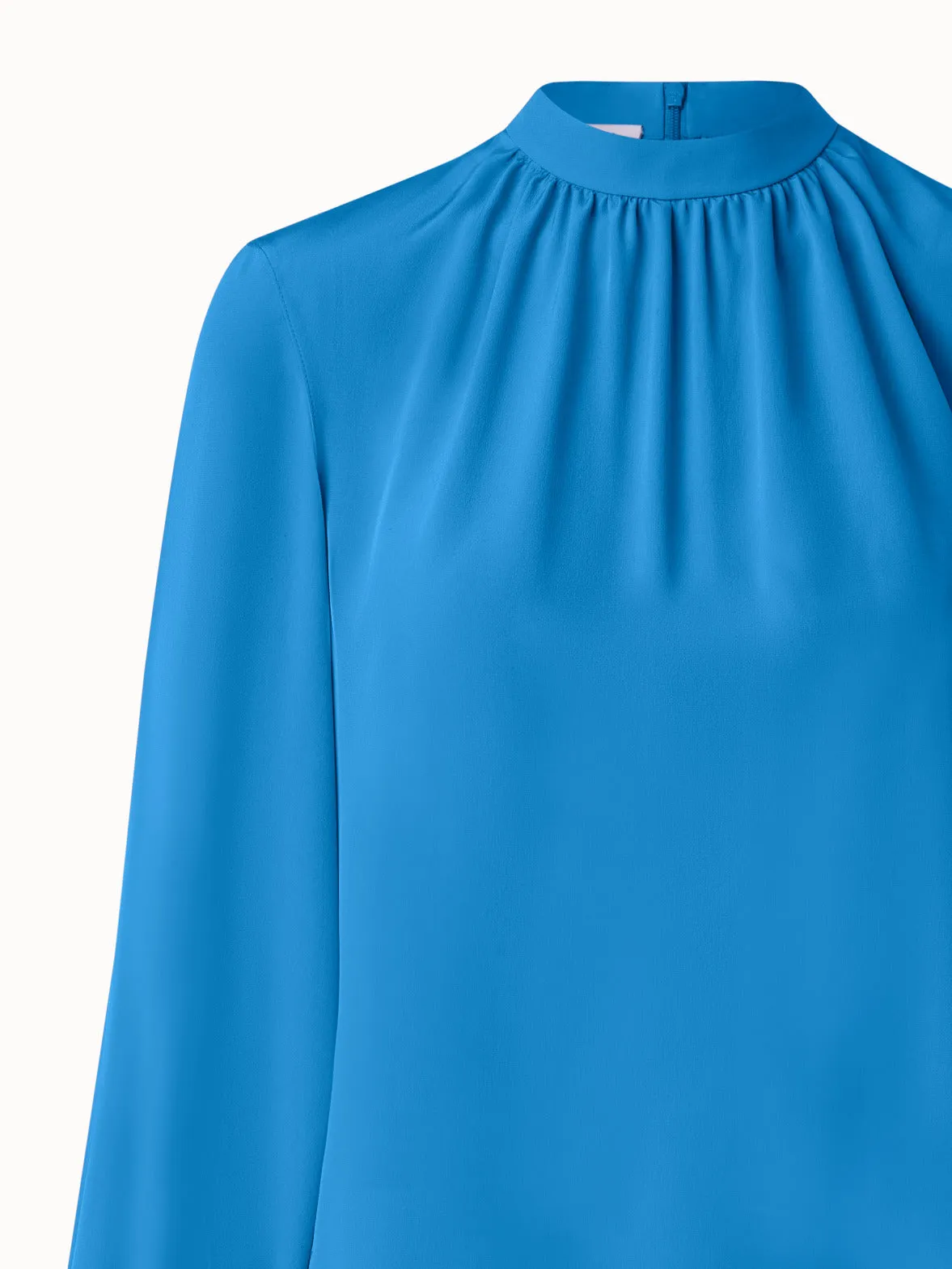 Blouse with Volume Sleeves in Crêpe de Chine