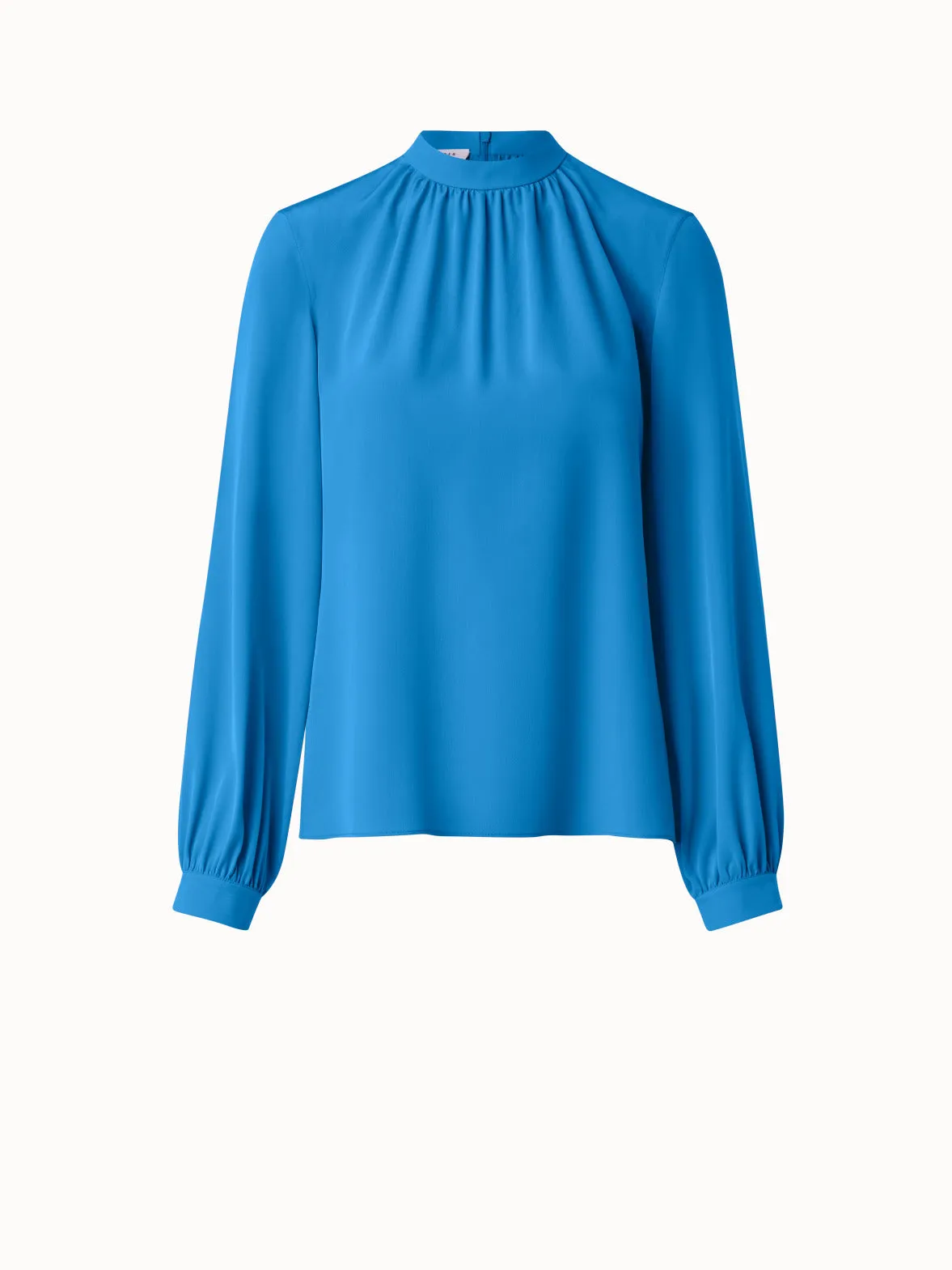 Blouse with Volume Sleeves in Crêpe de Chine