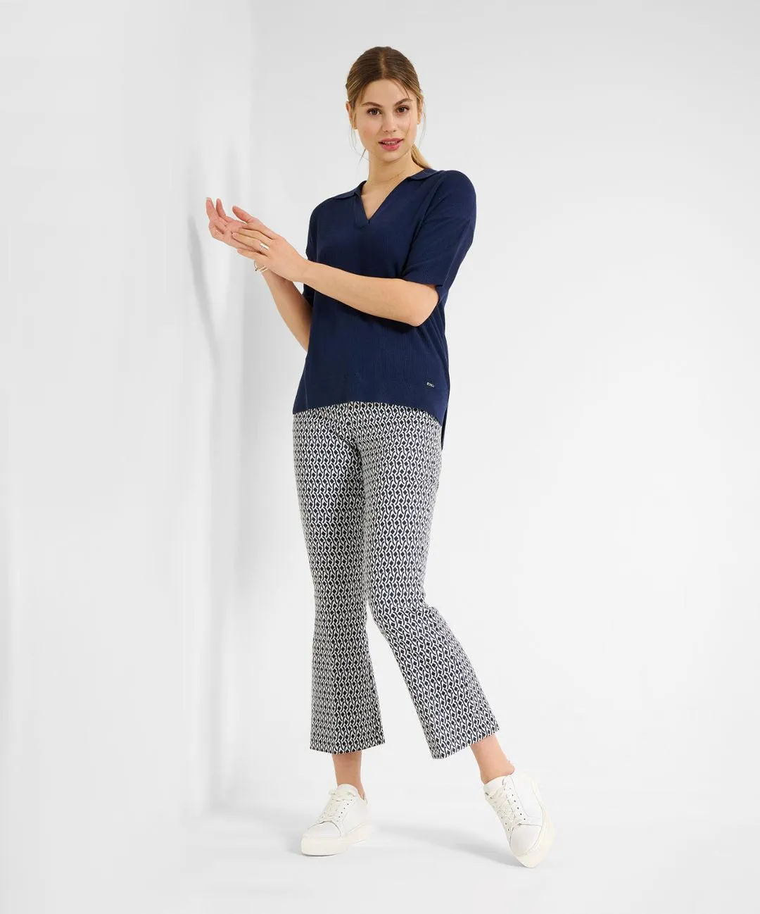 BRAX - Shakira - Pantalon raccourci à motif jacquard