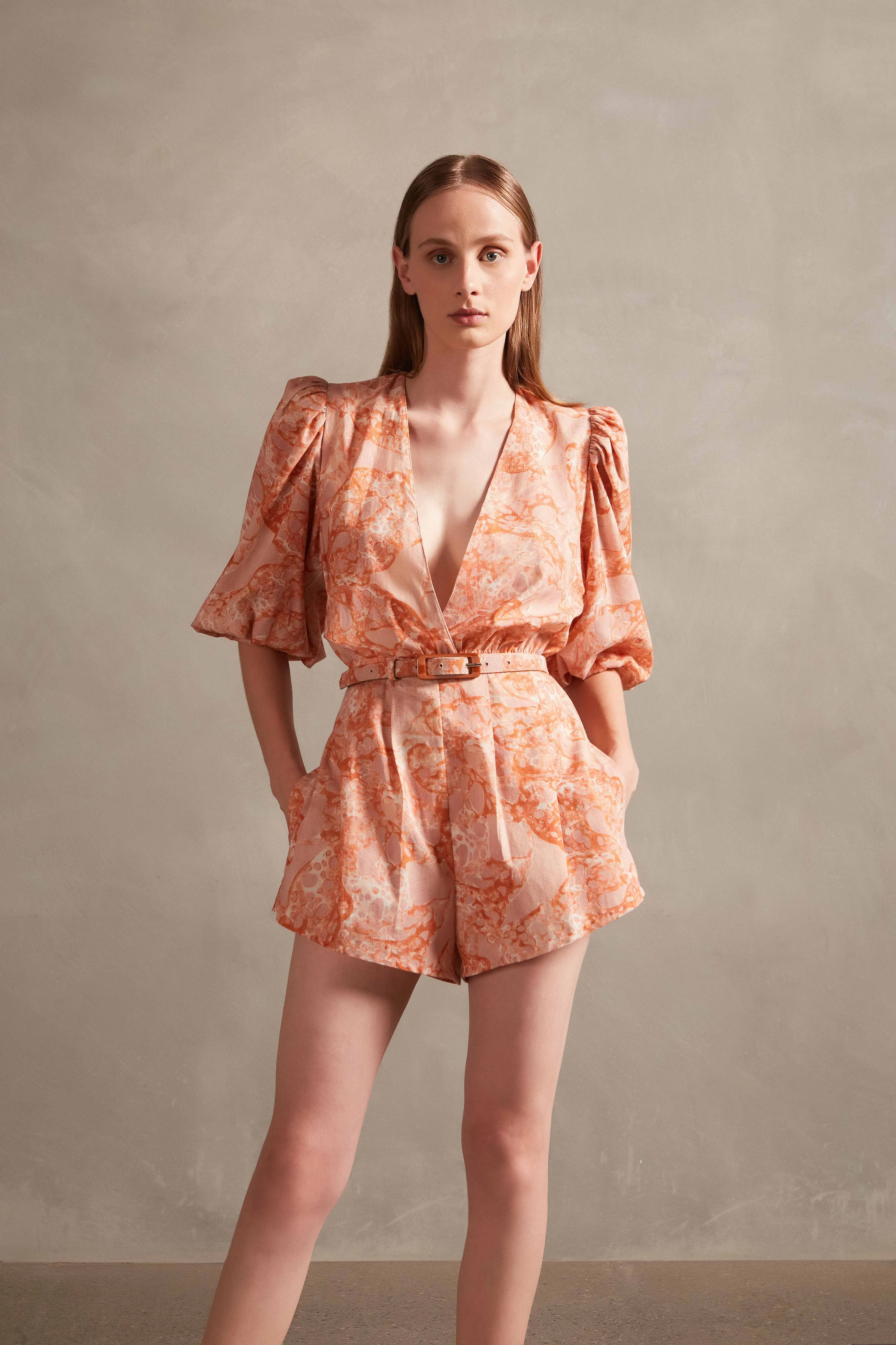 Bulles De Mer Puff Sleeve Playsuit