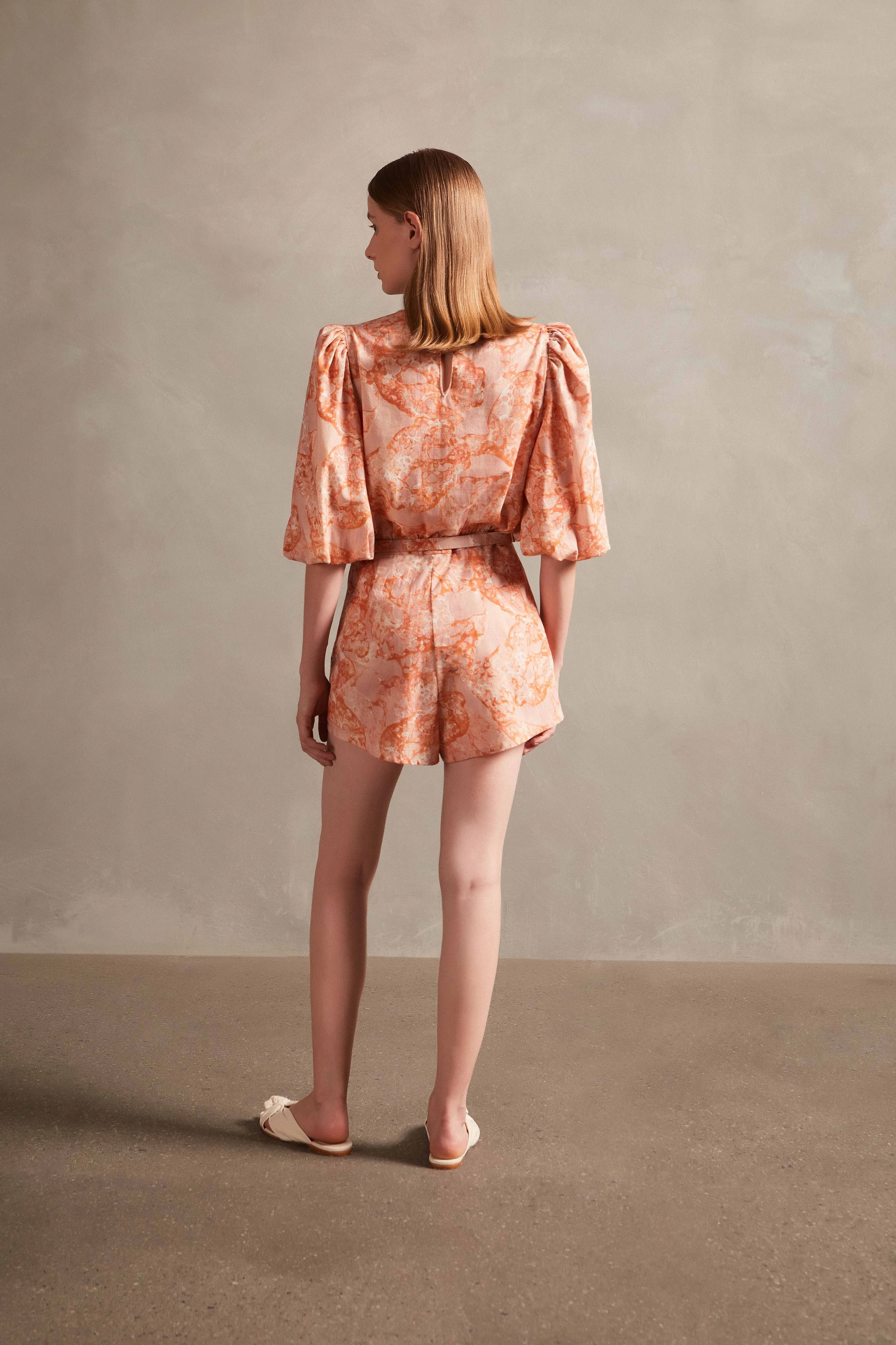 Bulles De Mer Puff Sleeve Playsuit