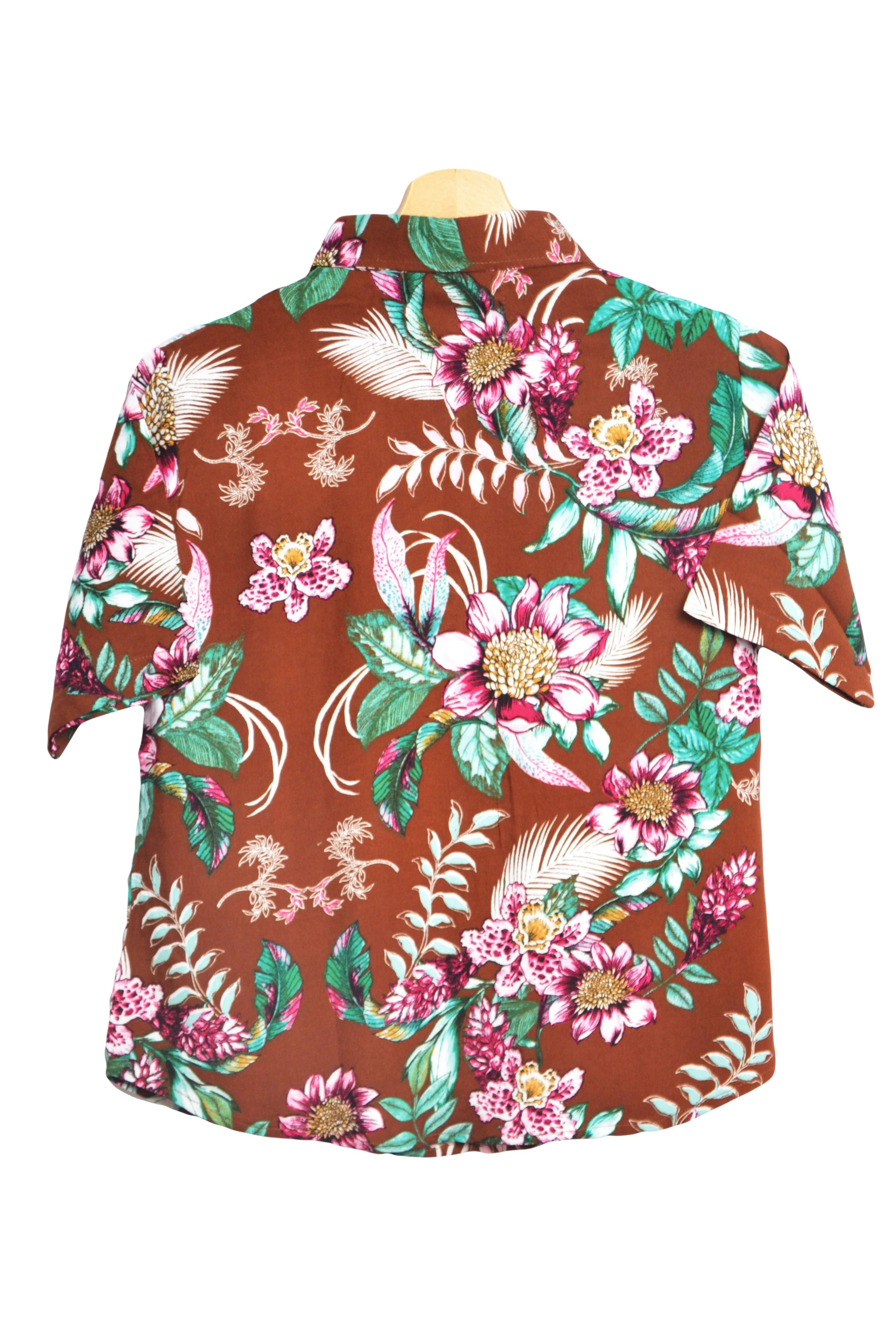 Chemise up hawaii femme marron