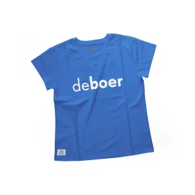 deboer women's tee royal & white