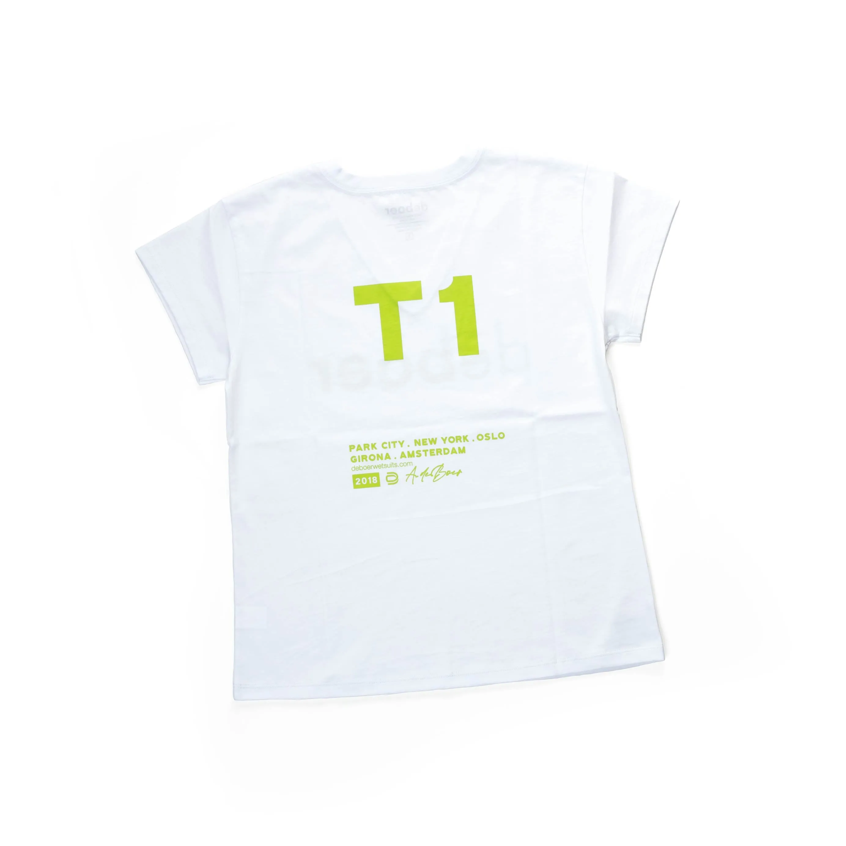 deboer women's tee white & lime