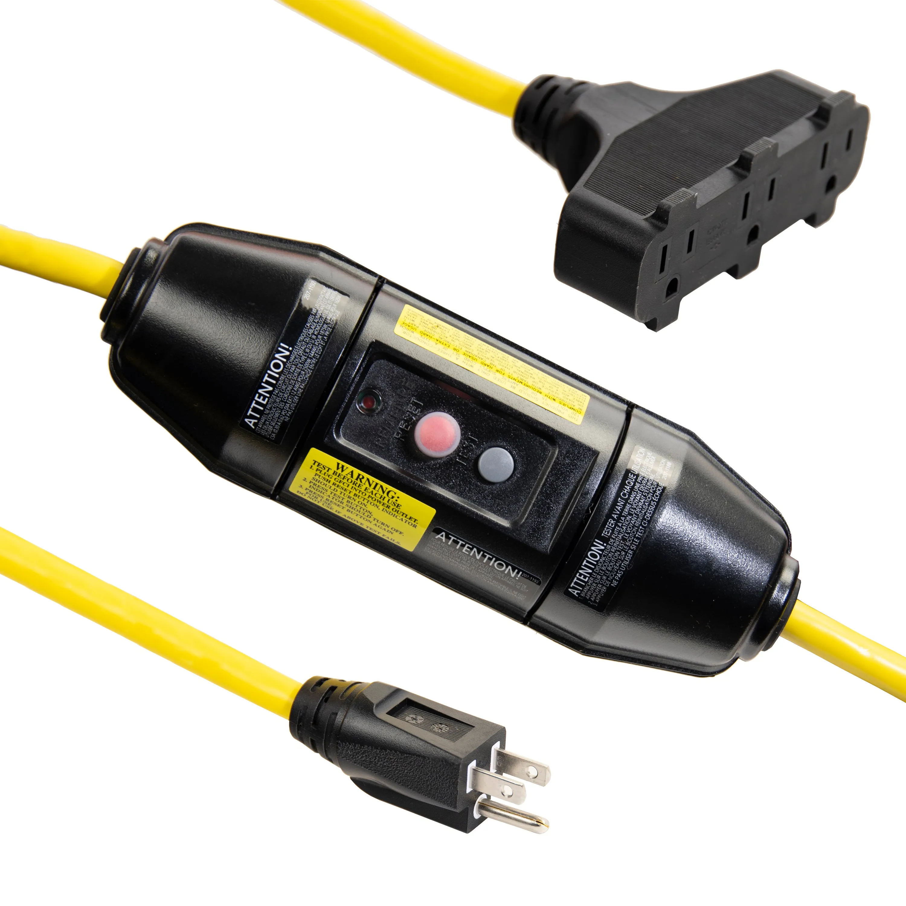 In-Line GFCI Triple Tap Extension Cord