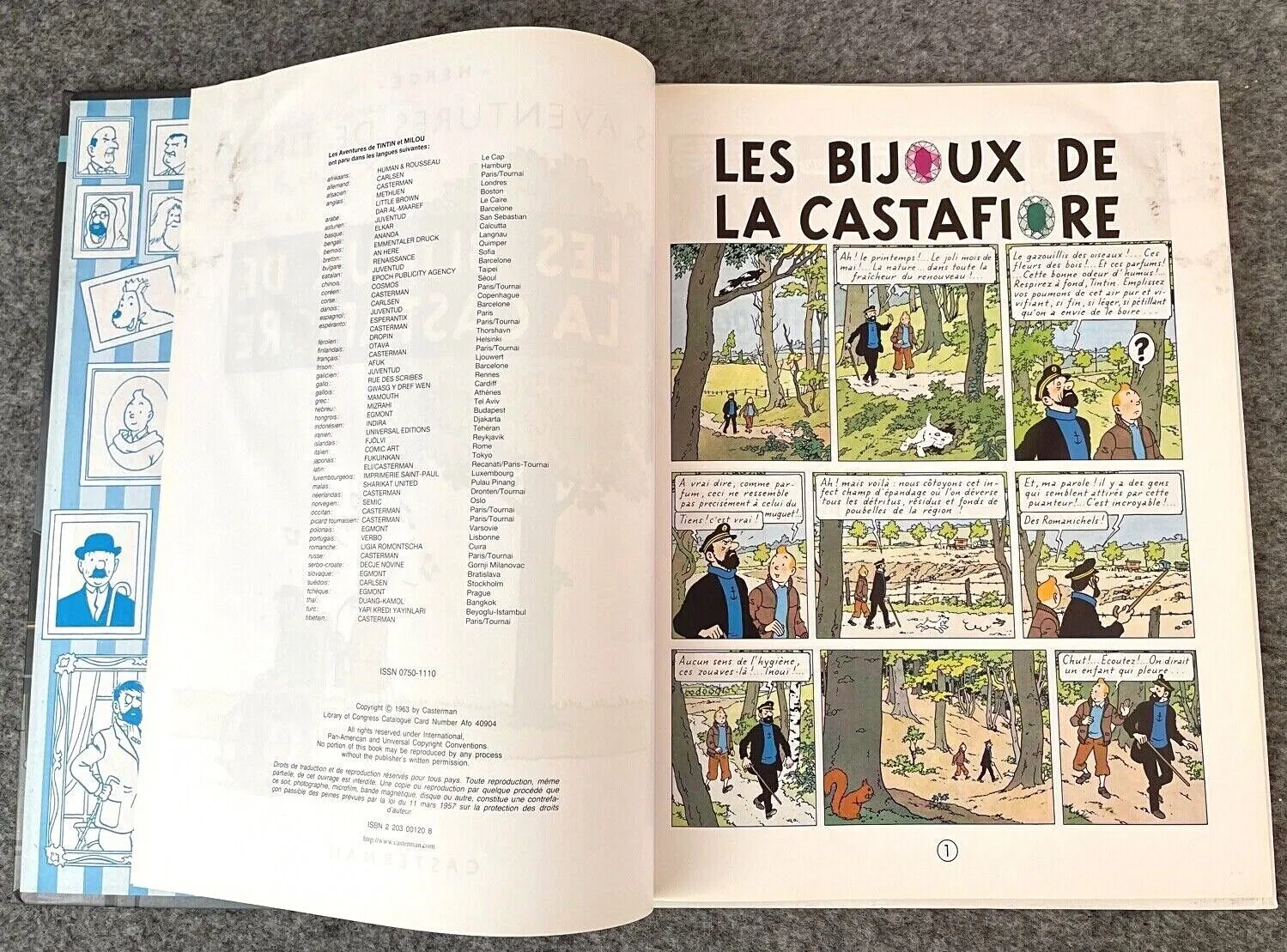 Les Bijoux de la Castafiore Casterman Hardback French Tintin Book