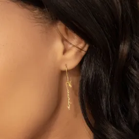 Minimal Dangling Name Earrings