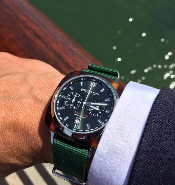 MONTRE BRISTON - CLUBMASTER SPORT ACÉTATE - VERT ANGLAIS