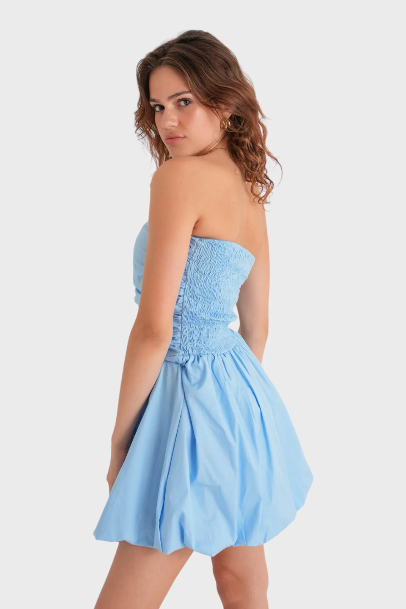 "Cloudy" dress sky blue