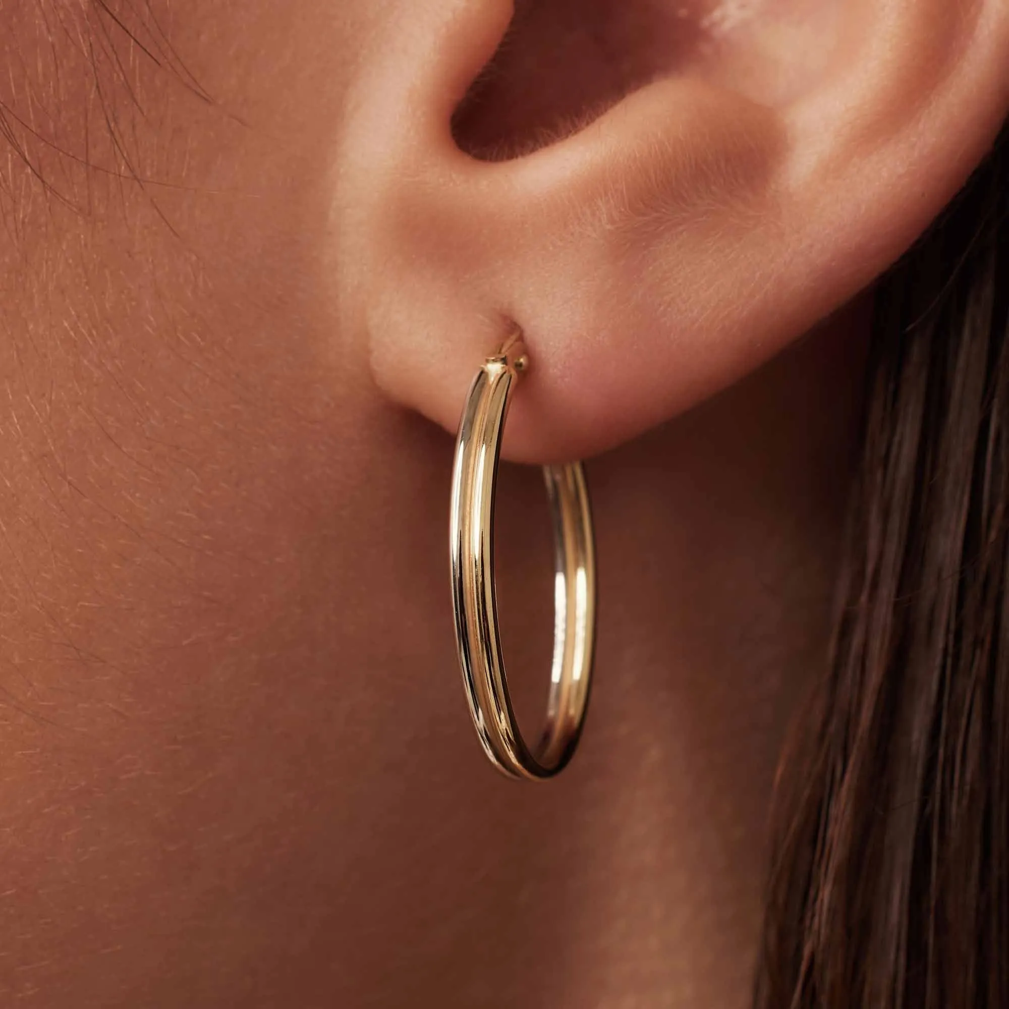 Rivoli Flori 14 karat gold hoop earrings (22 mm)