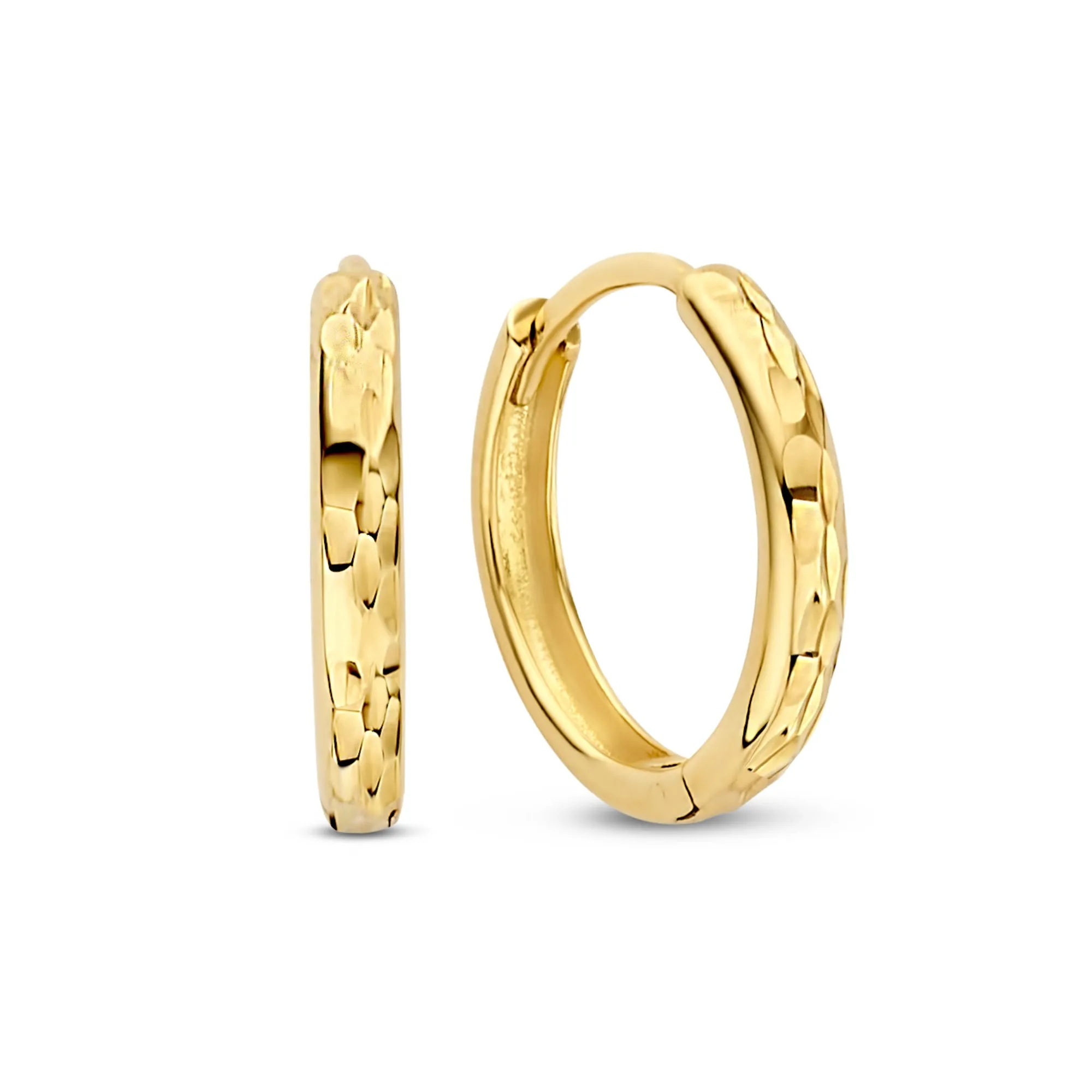 Rivoli Laura 14K Gold Diamond-Cut Hoop Earrings - Elegant & Sparkling Design