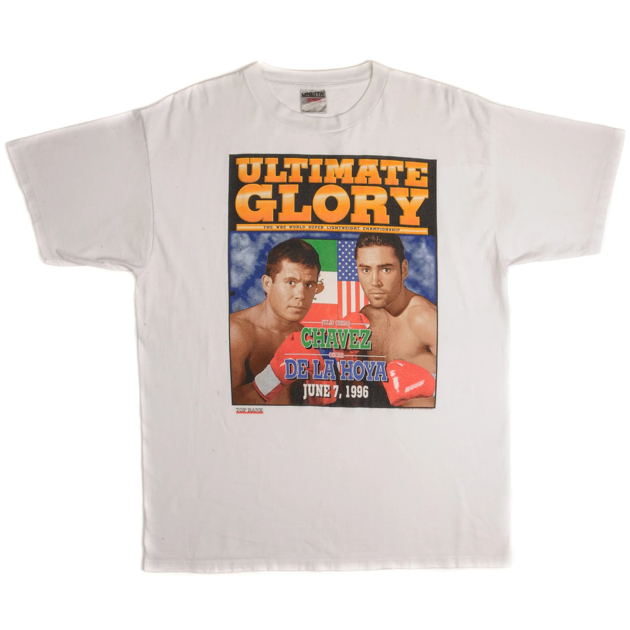 VINTAGE BOXING WBC CHAVES VS DE LA HOYA TEE SHIRT 1996 SIZE XL