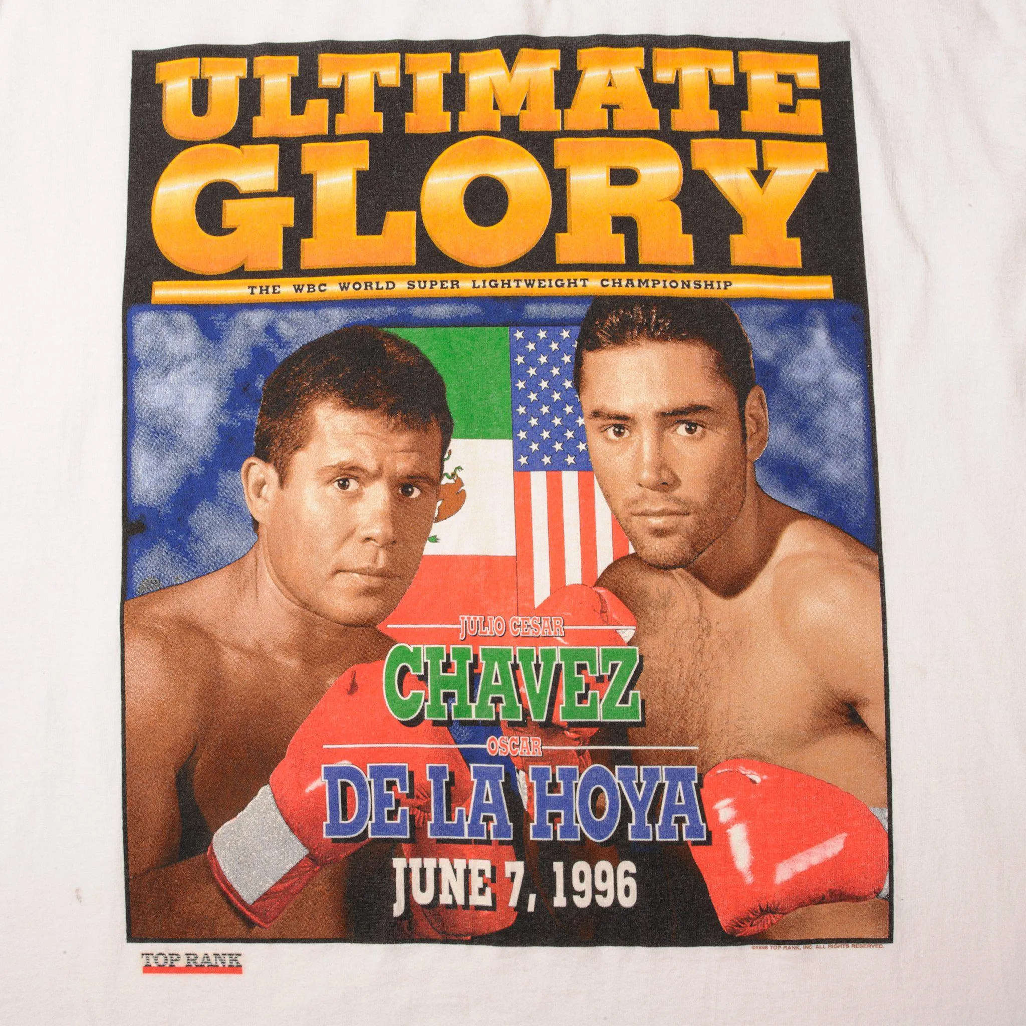 VINTAGE BOXING WBC CHAVES VS DE LA HOYA TEE SHIRT 1996 SIZE XL