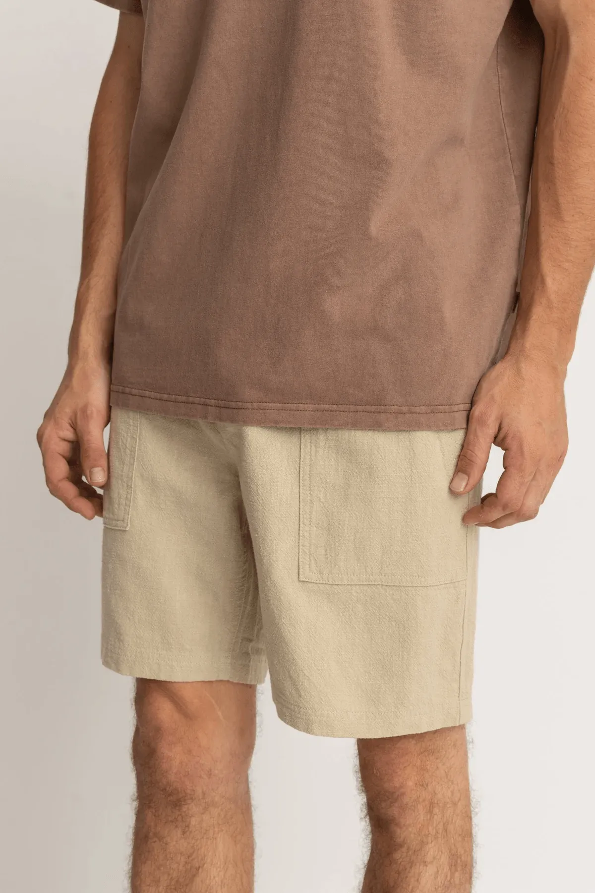 Worn Path Textured Linen Short - Sand