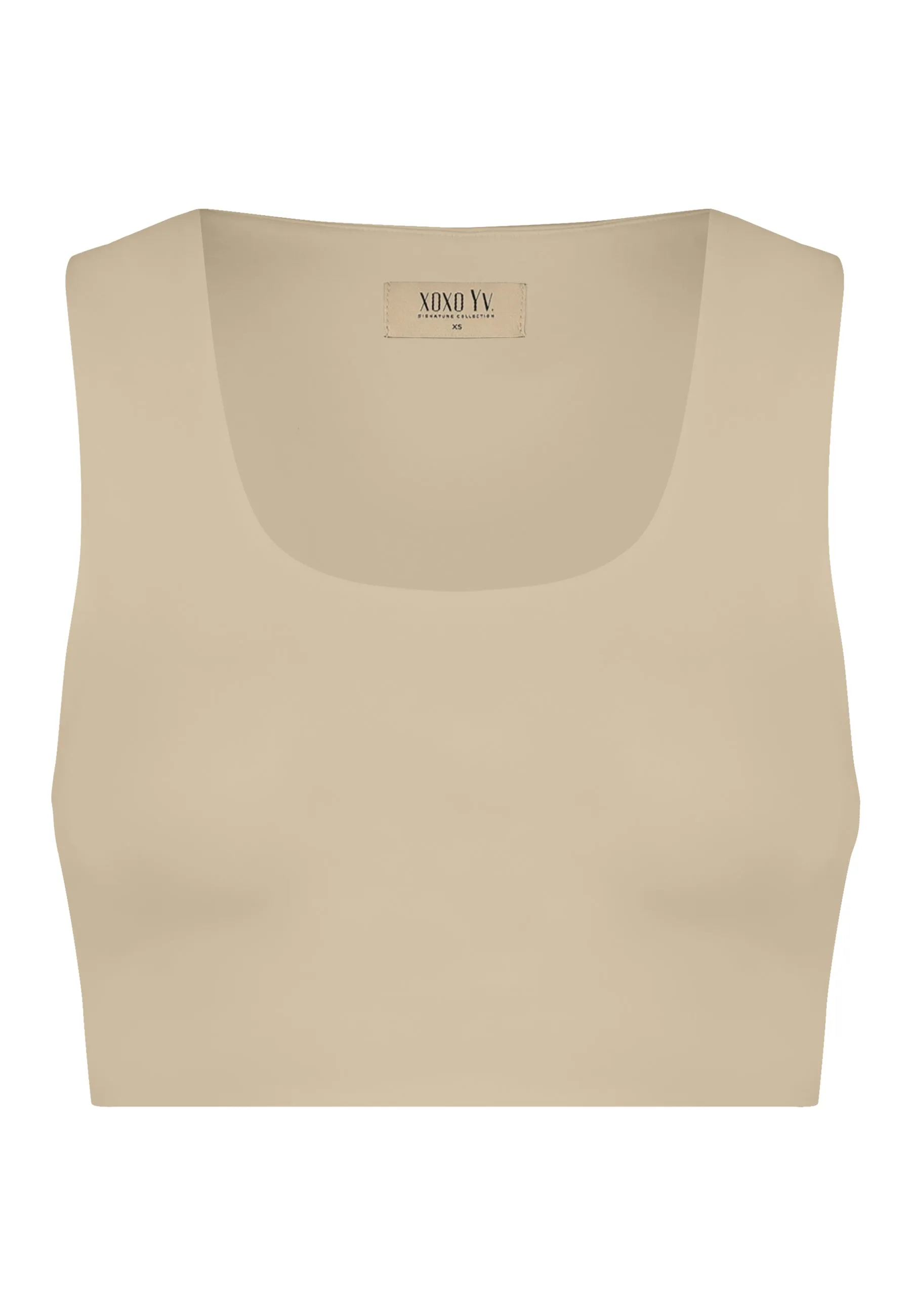 XOXO Yv. - Luxury Sculpting Crop Top in Beige